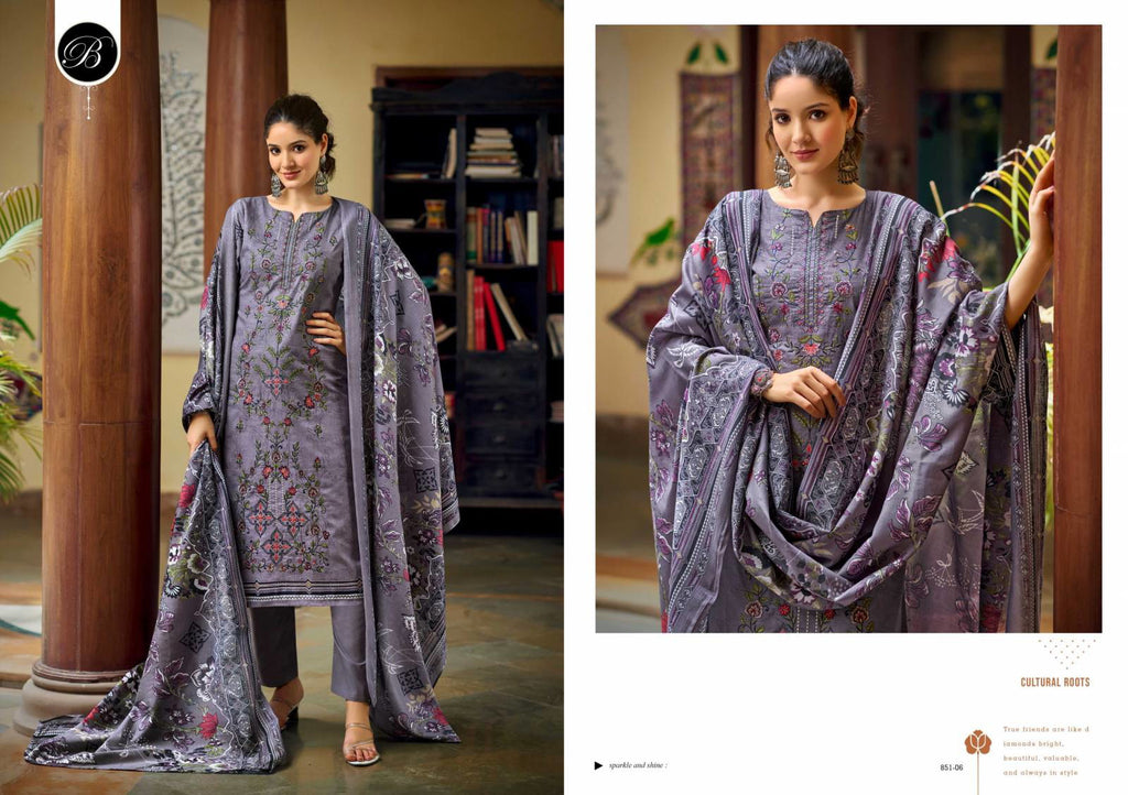 Pure Cotton Full Front Embroidery Dress Material