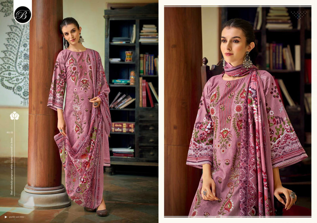 Pure Cotton Full Front Embroidery Dress Material