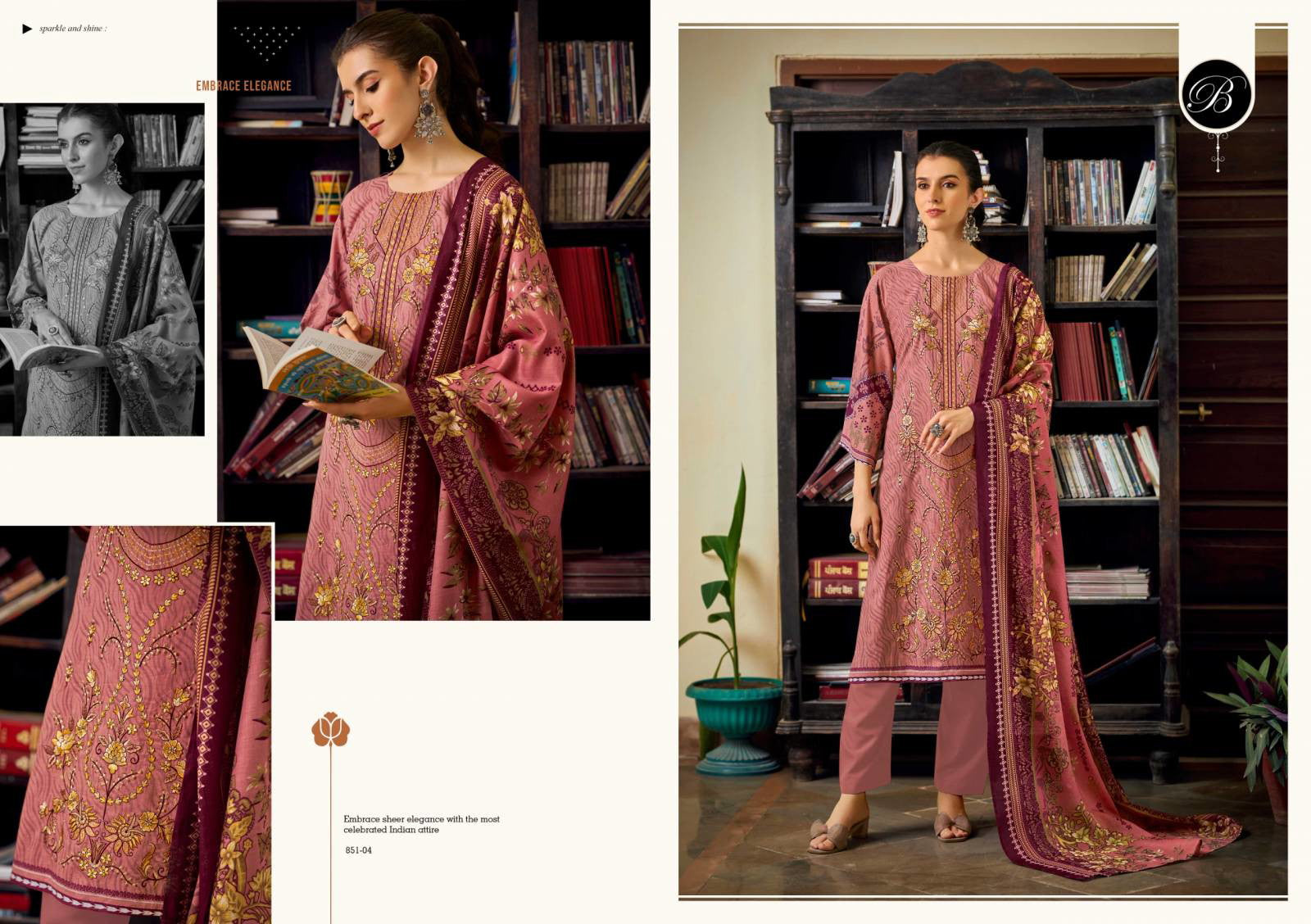 Pure Cotton Full Front Embroidery Dress Material