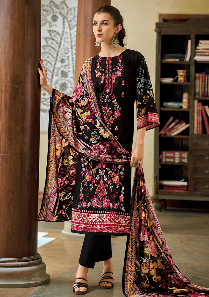 Pure Cotton Full Front Embroidery Dress Material