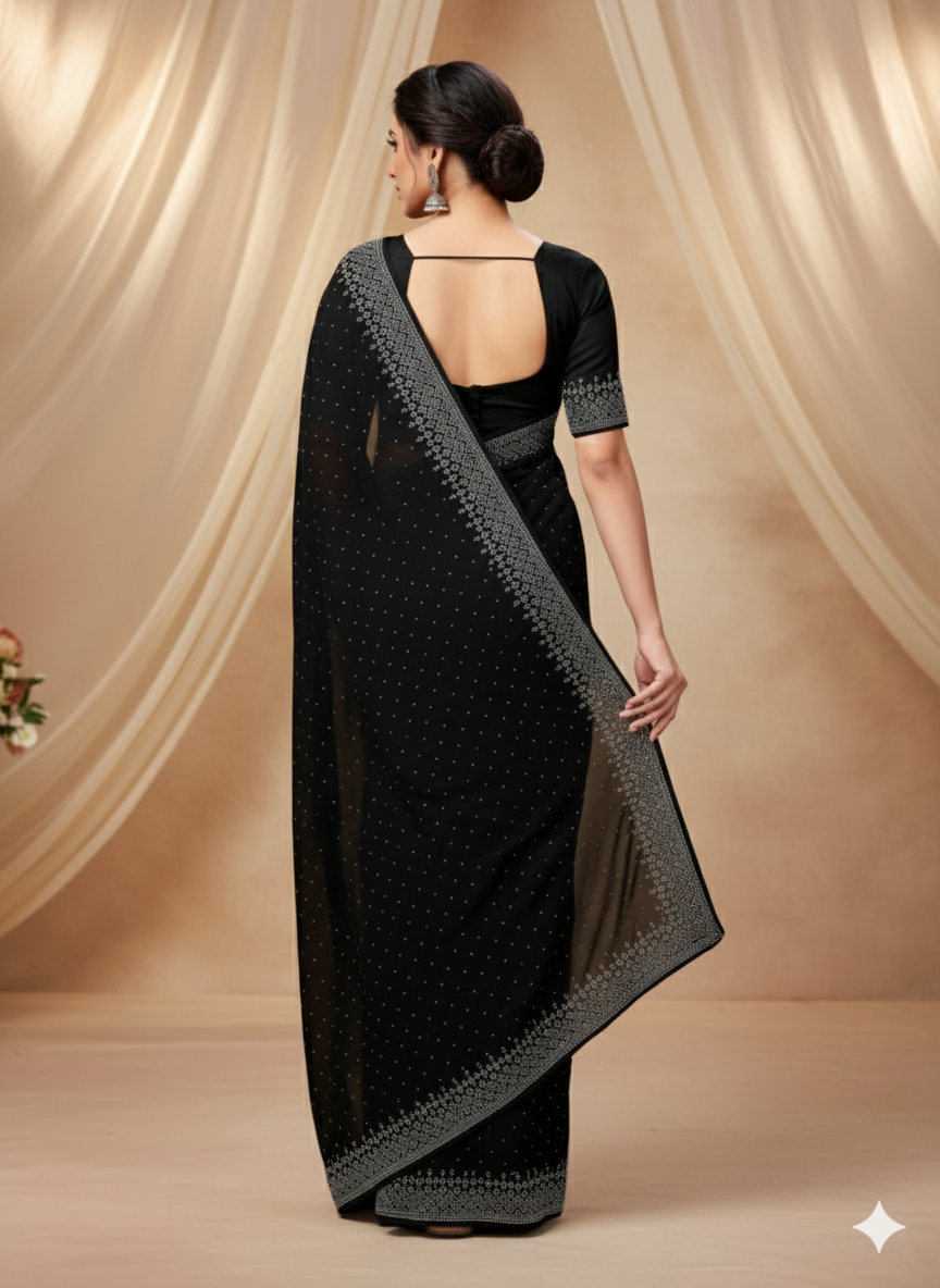 Rangoli Silk Saree with Diamond Work