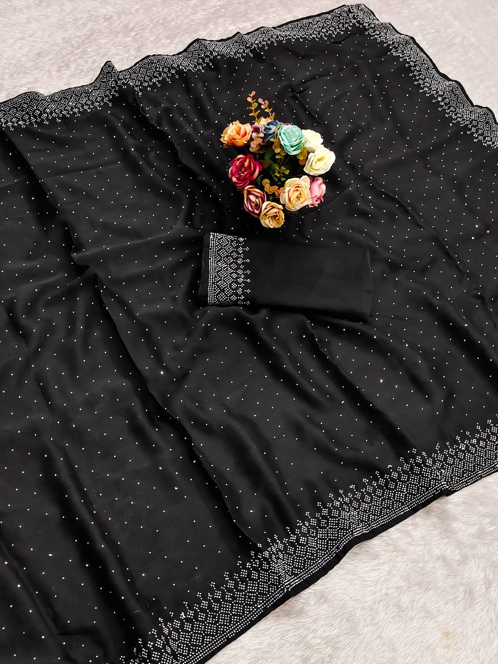 Rangoli Silk Saree with Diamond Work