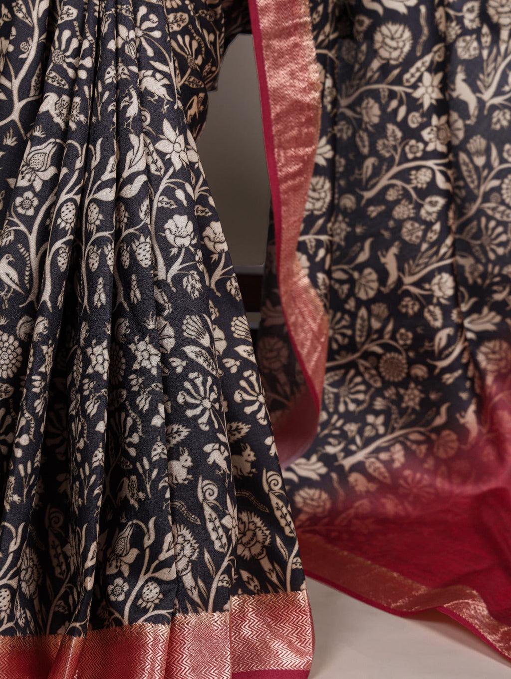 Designer Tussar Silk Printed Saree