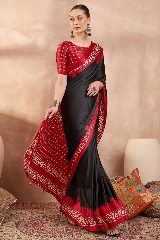 Printed Semi Modal Silk Saree