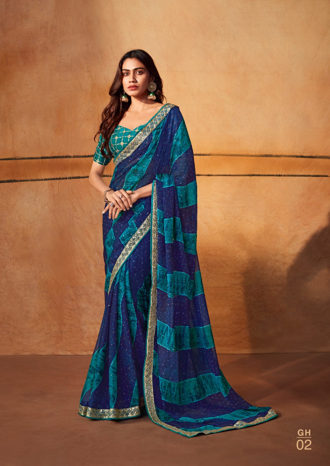Chiffon Saree With Embroidery Border Work