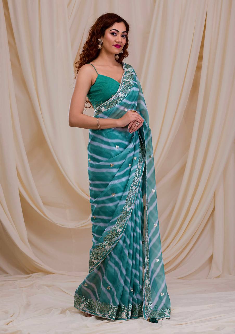 Georgette Saree with Embroidery Work