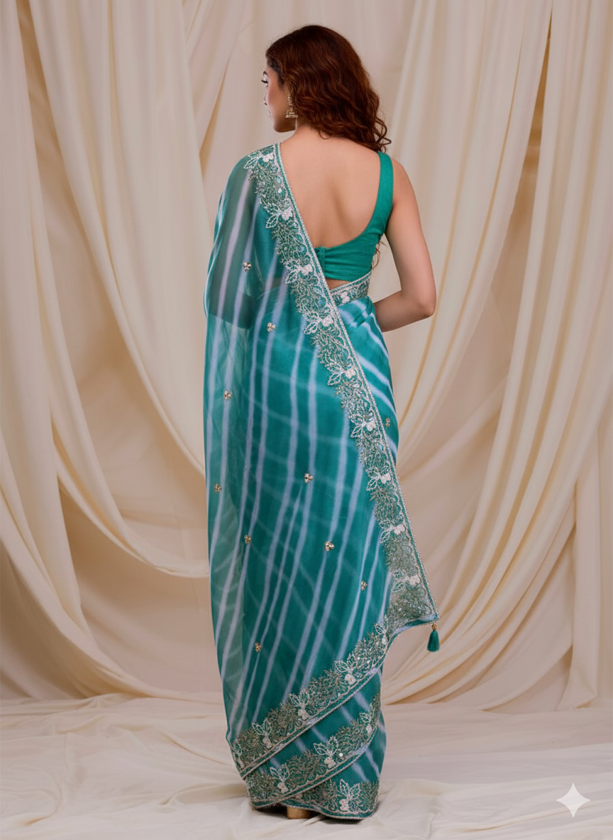 Georgette Saree with Embroidery Work