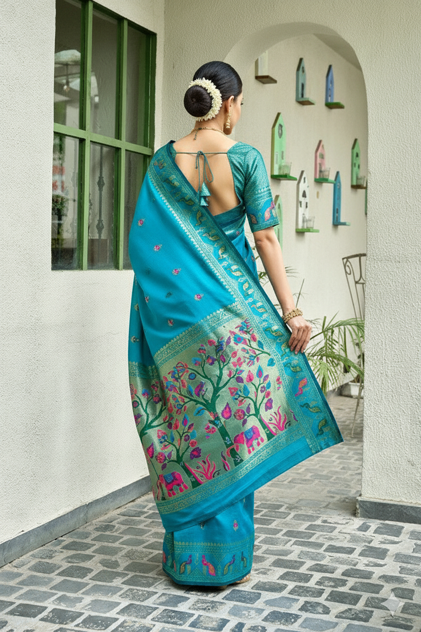 Zari Weaving Paithani Silk Saree