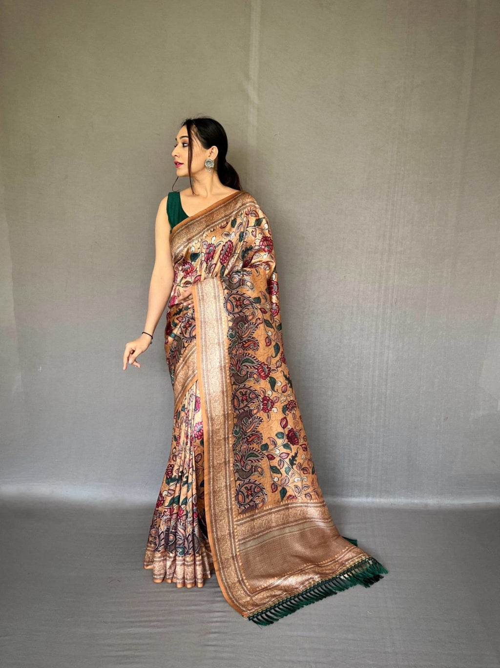 Soft Silk Kalamkari Printed Saree
