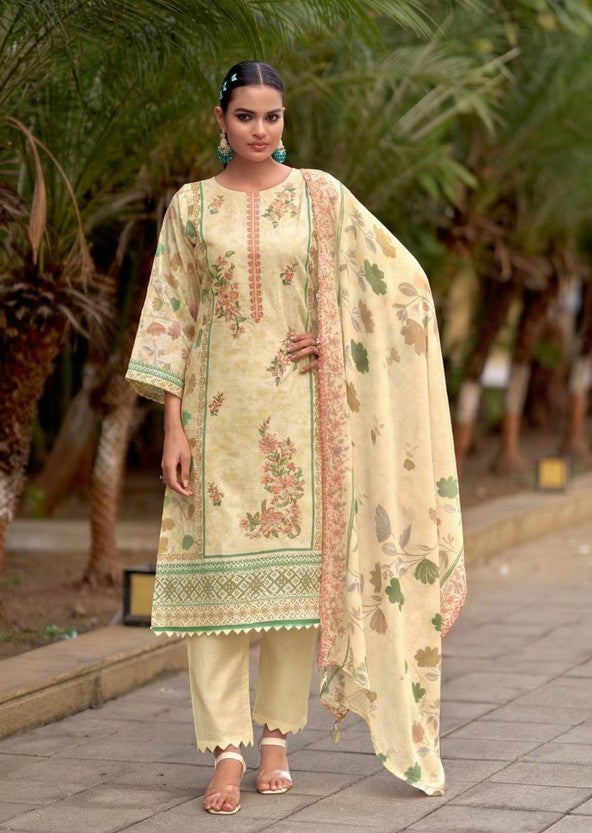 Lawn Cotton Print With Embroidery Dress Material