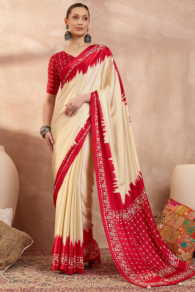Printed Semi Modal Silk Saree