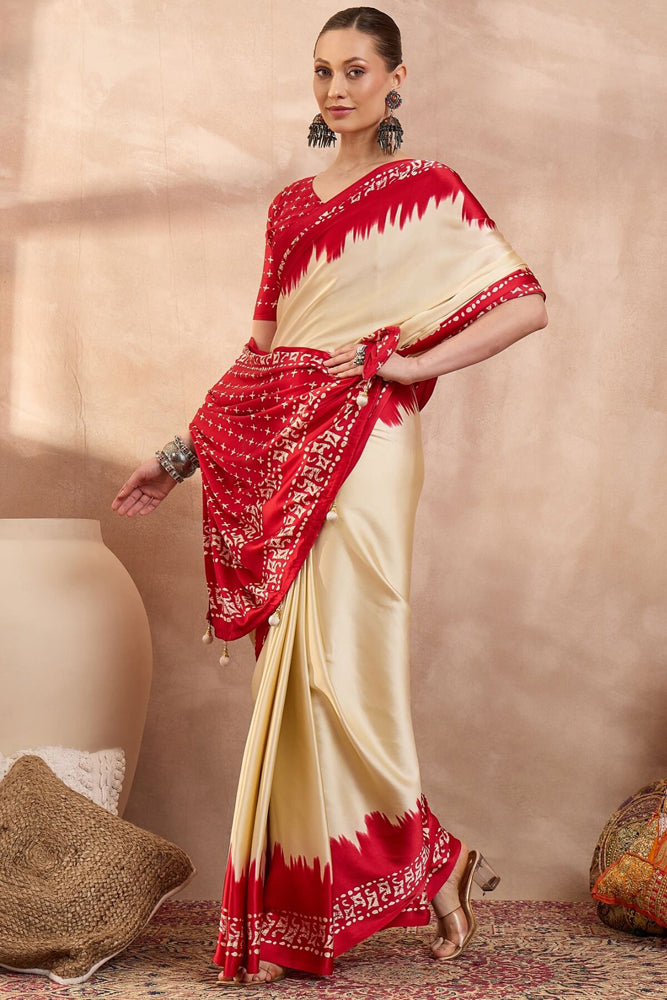 Printed Semi Modal Silk Saree