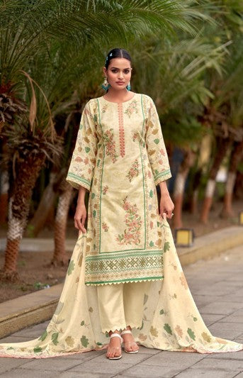 Lawn Cotton Print With Embroidery Dress Material