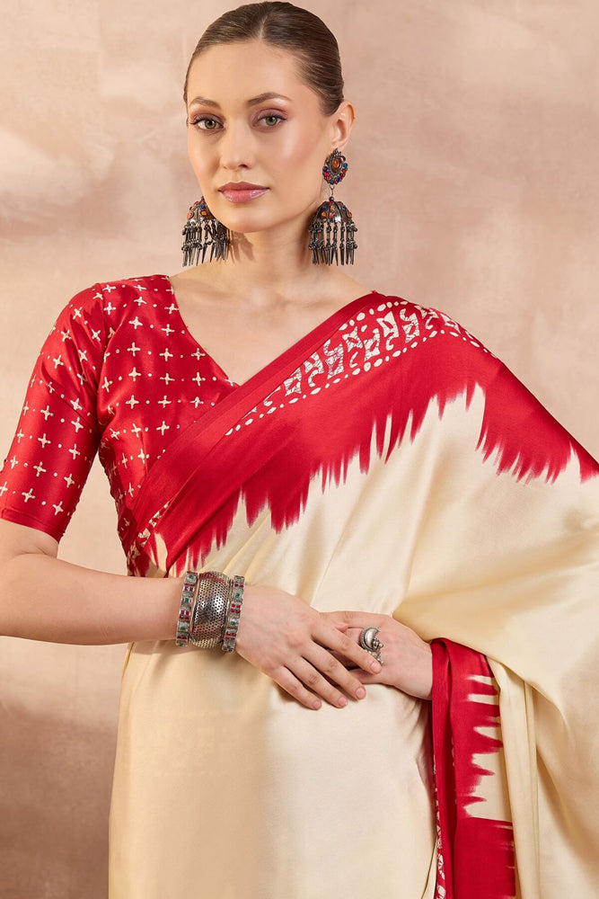 Printed Semi Modal Silk Saree