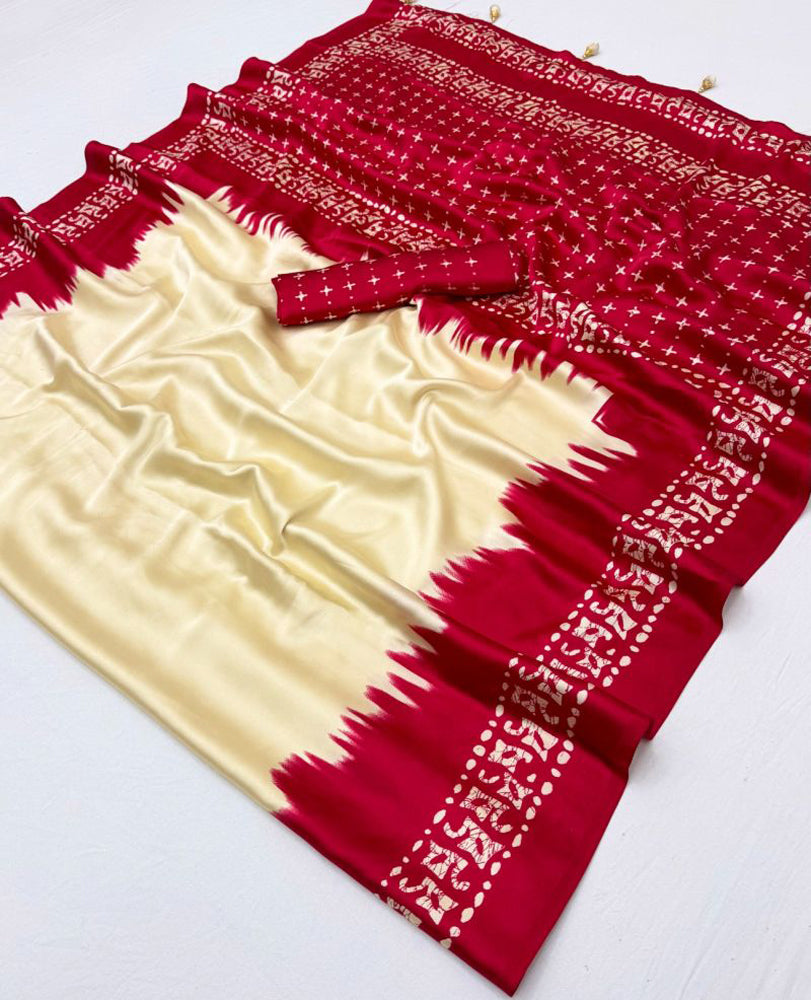 Printed Semi Modal Silk Saree