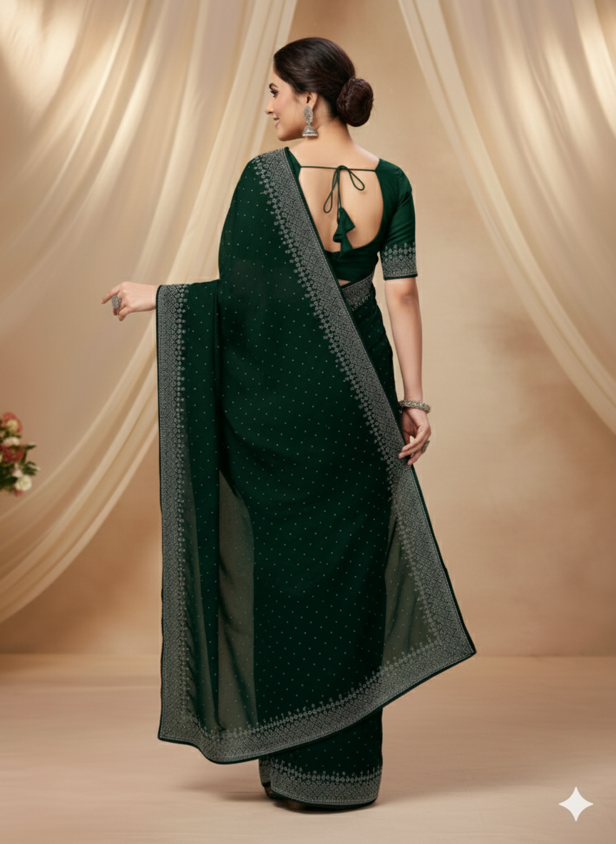 Rangoli Silk Saree with Diamond Work