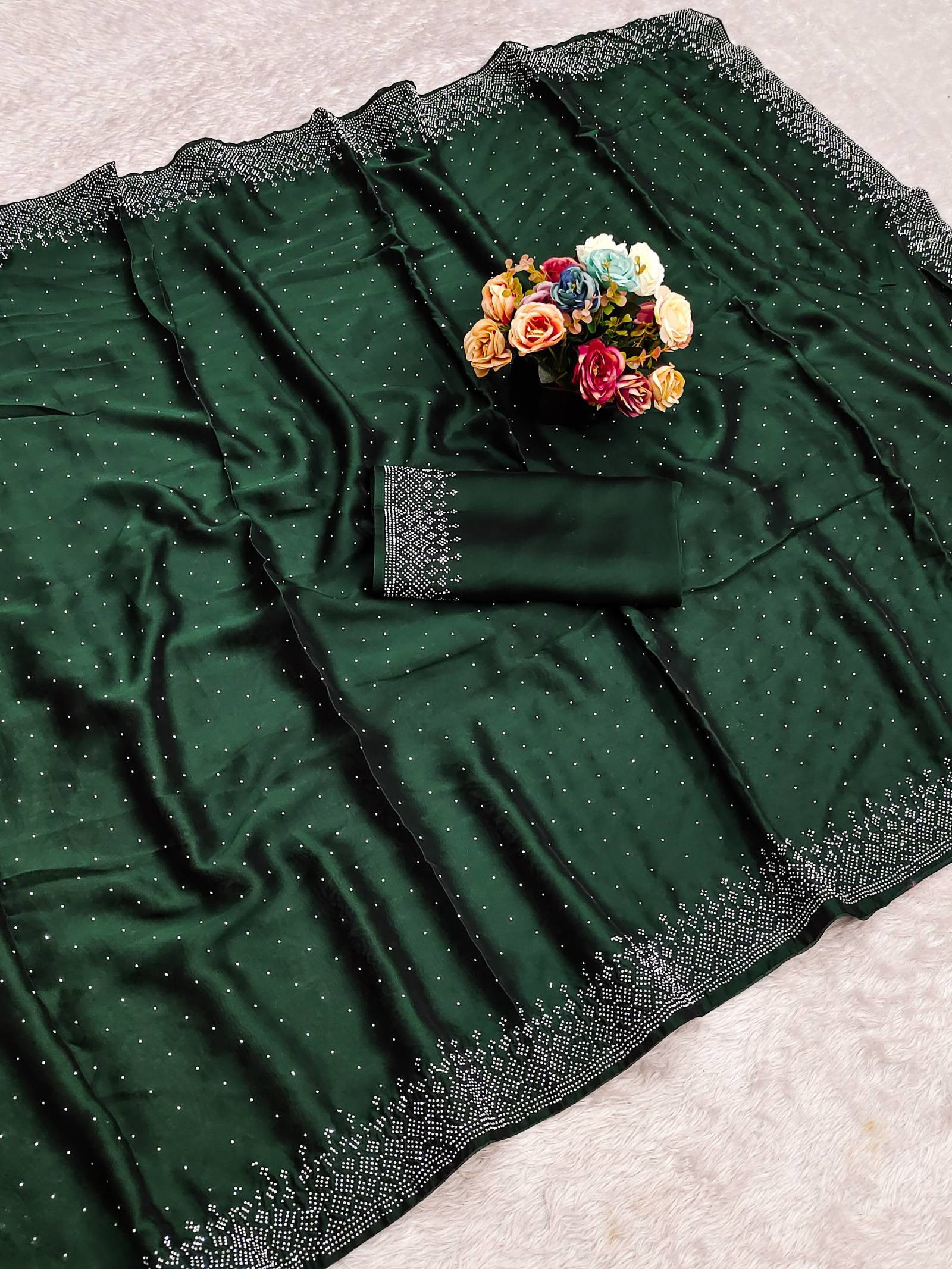 Rangoli Silk Saree with Diamond Work