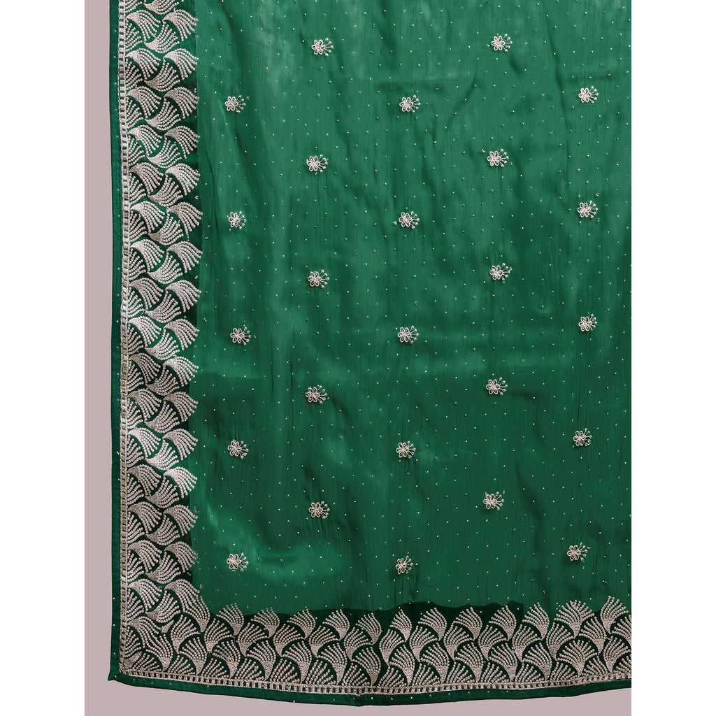Embroidered Tussar Silk Saree