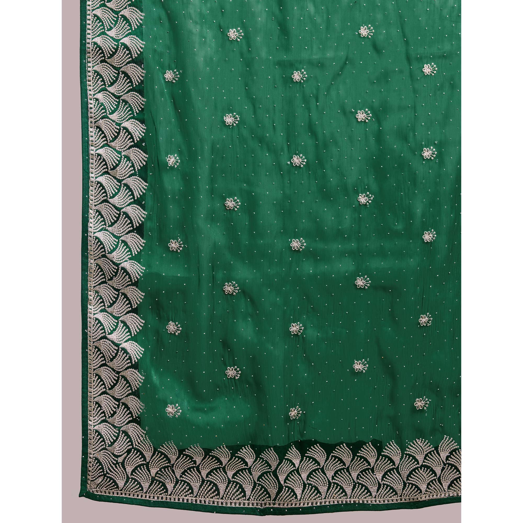 Embroidered Tussar Silk Saree
