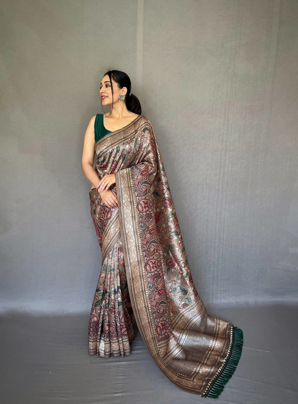 Soft Silk Kalamkari Printed Saree
