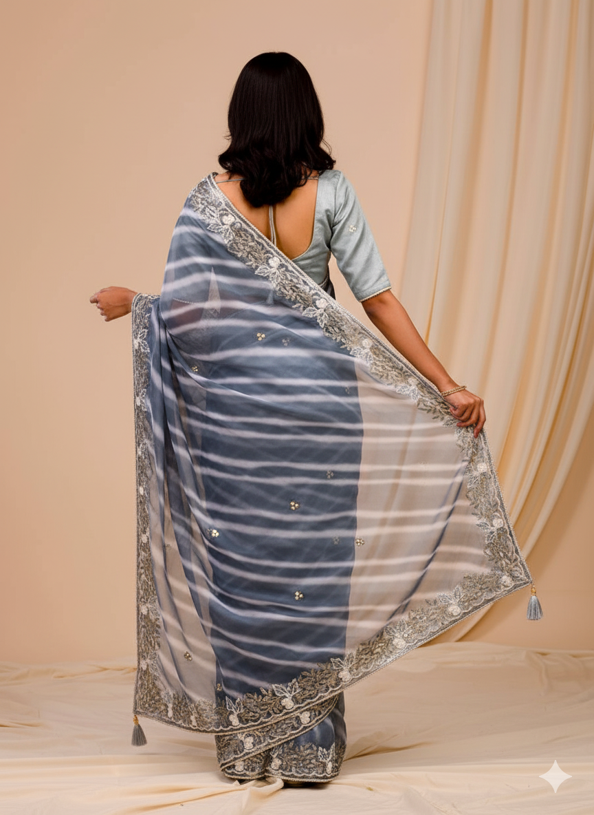 Georgette Saree with Embroidery Work