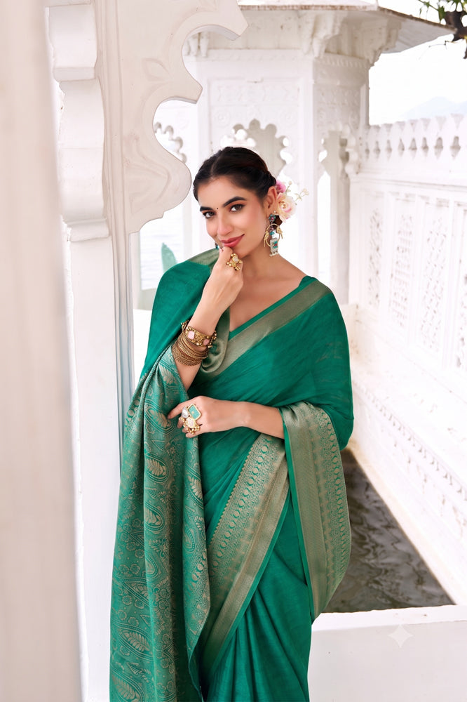 Chinon Zari Weaving Saree