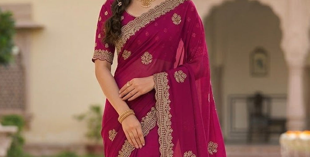 Georgette Embroidery Designer Saree