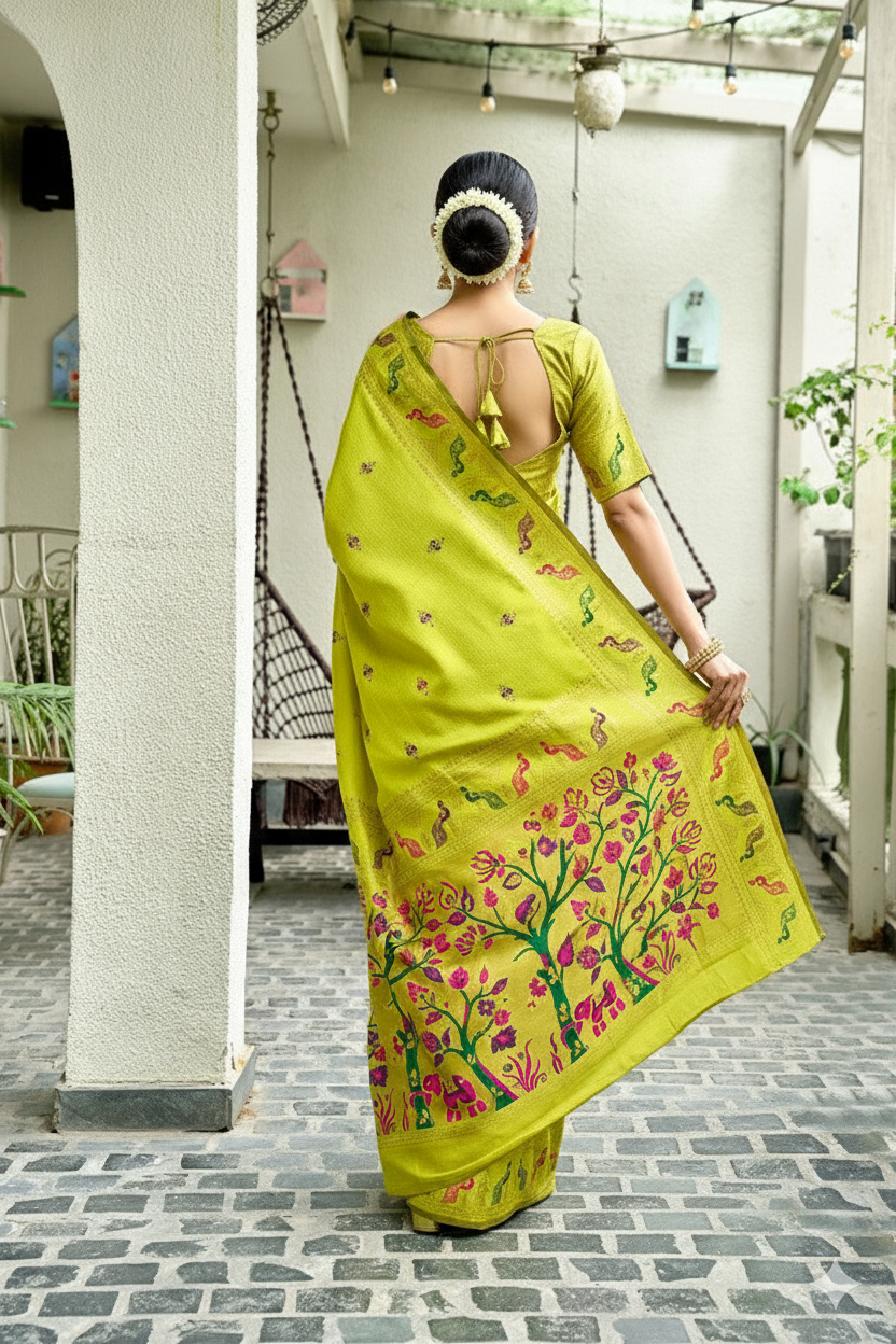 Zari Weaving Paithani Silk Saree