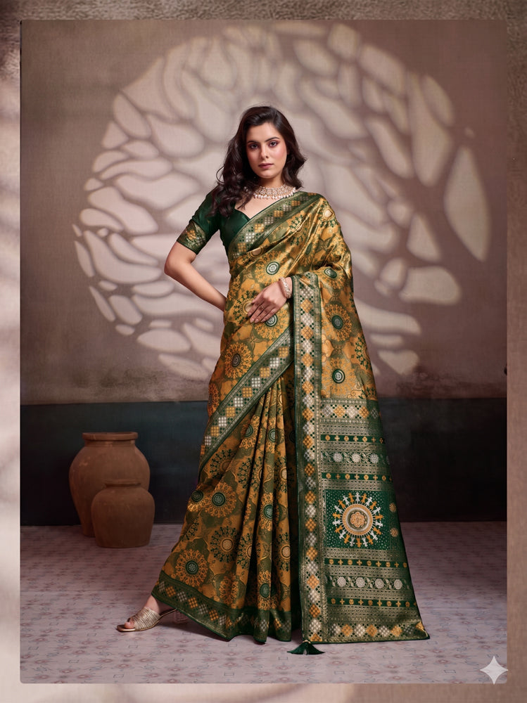 Soft Silk Meenakari Work Saree