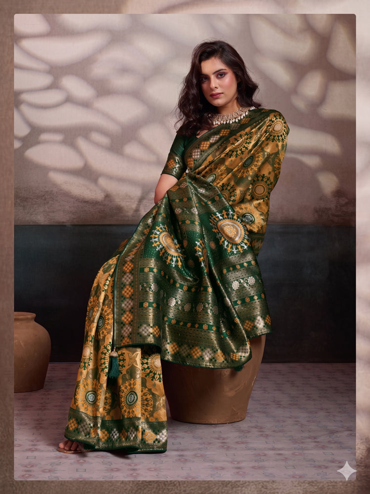 Soft Silk Meenakari Work Saree