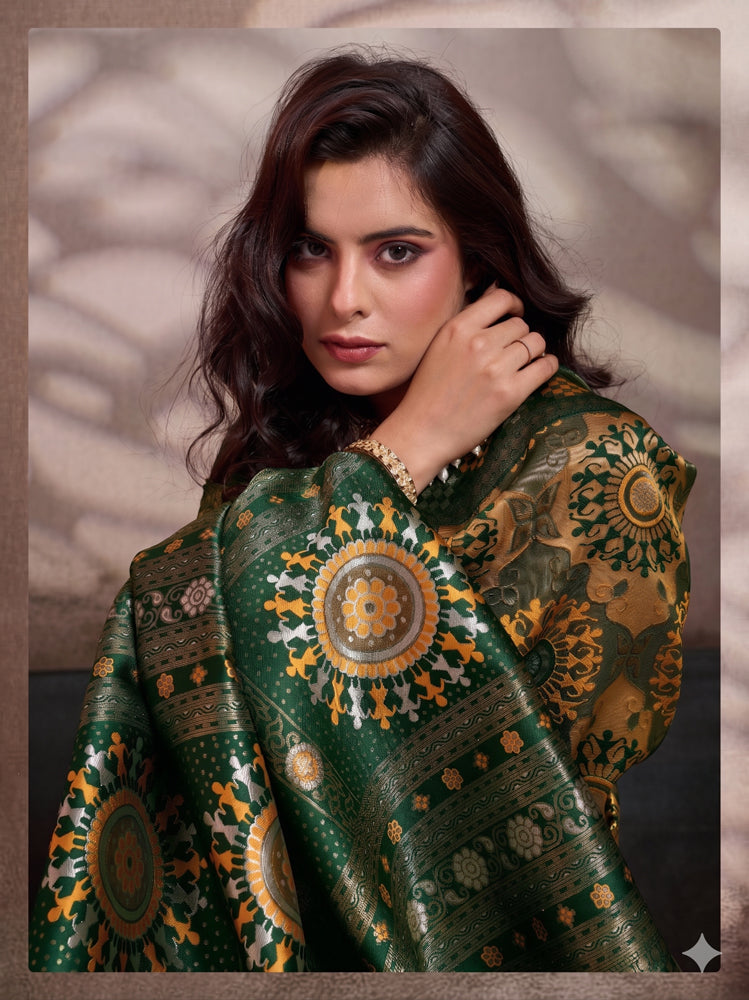 Soft Silk Meenakari Work Saree