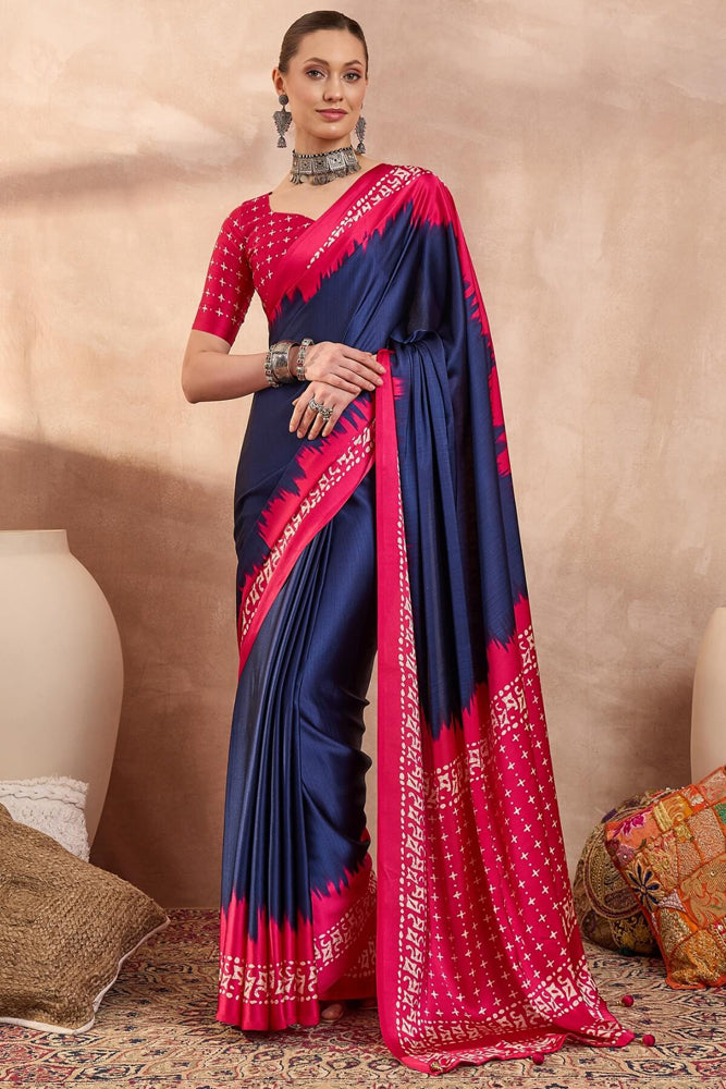 Printed Semi Modal Silk Saree