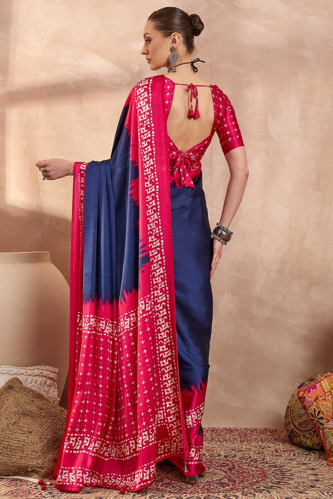 Printed Semi Modal Silk Saree