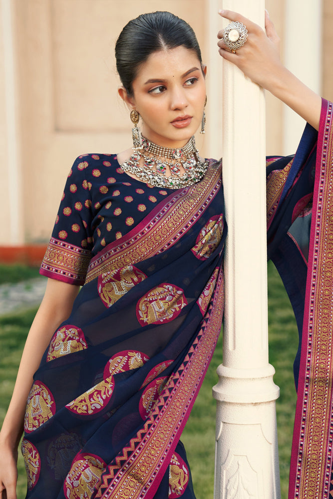 Printed Georgette Saree