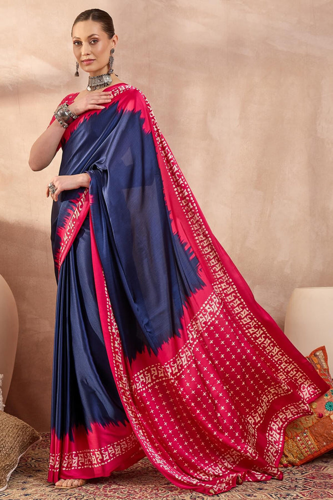 Printed Semi Modal Silk Saree