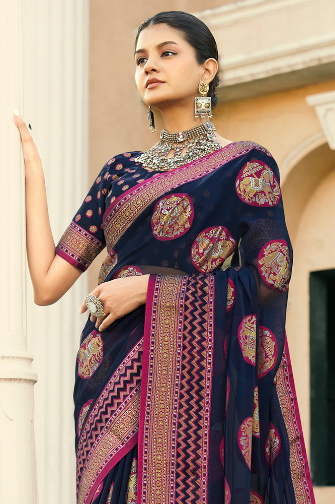 Printed Georgette Saree