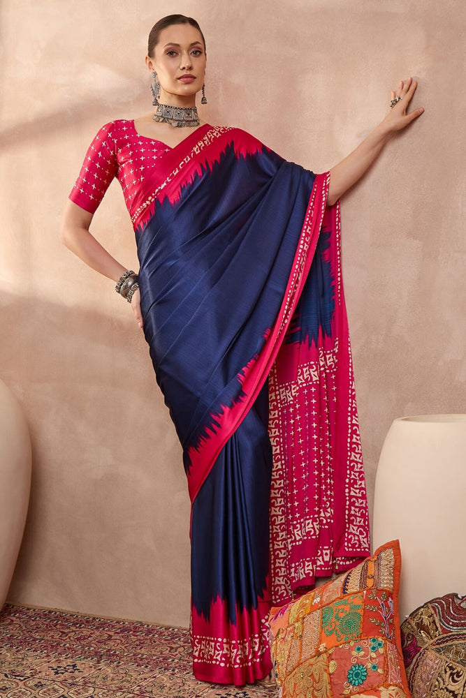 Printed Semi Modal Silk Saree