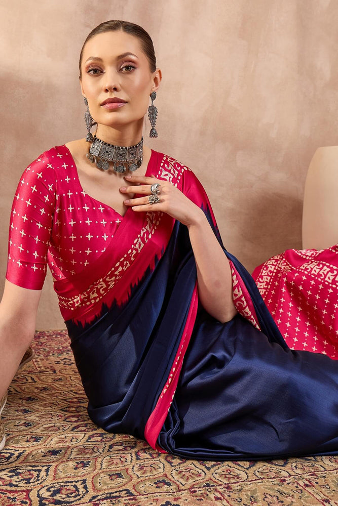 Printed Semi Modal Silk Saree