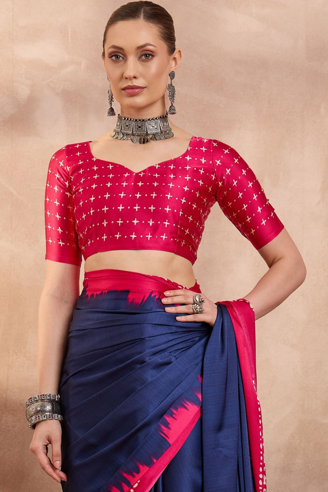 Printed Semi Modal Silk Saree