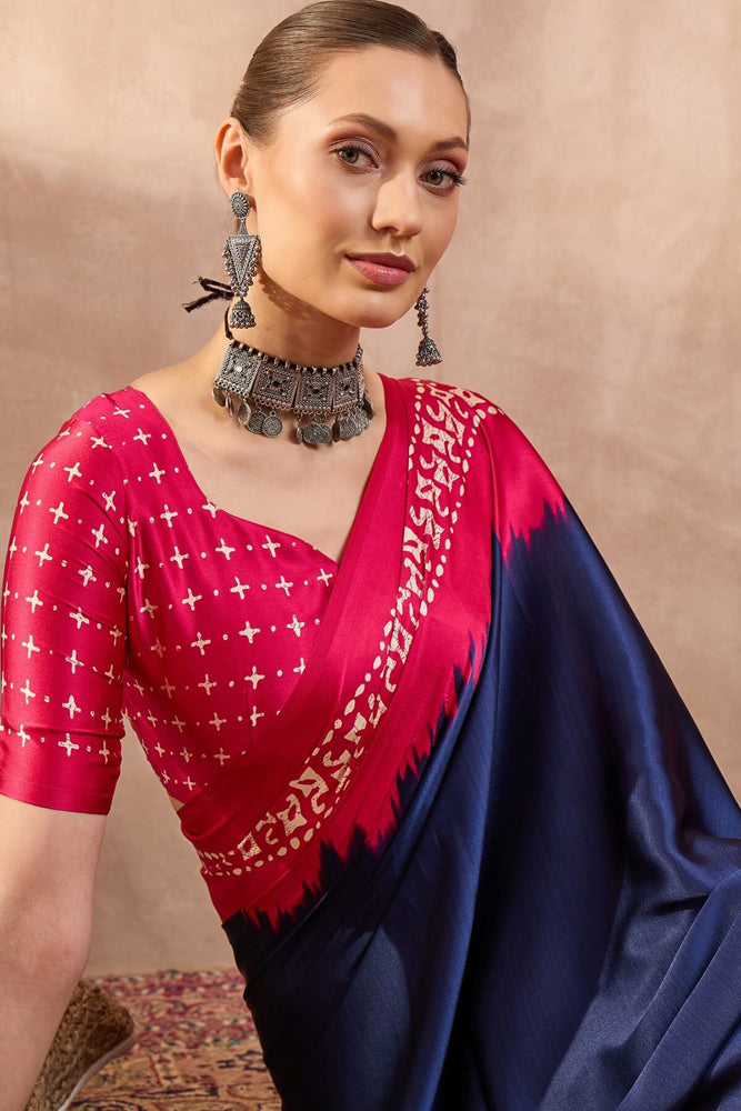 Printed Semi Modal Silk Saree