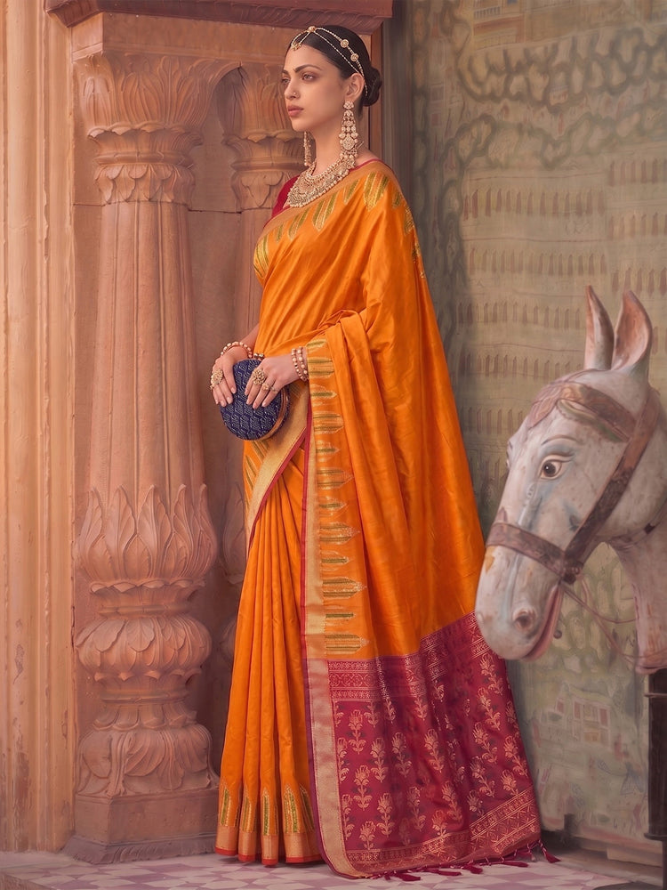 Soft Silk Saree With Zari Work