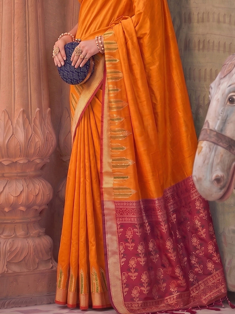 Soft Silk Saree With Zari Work