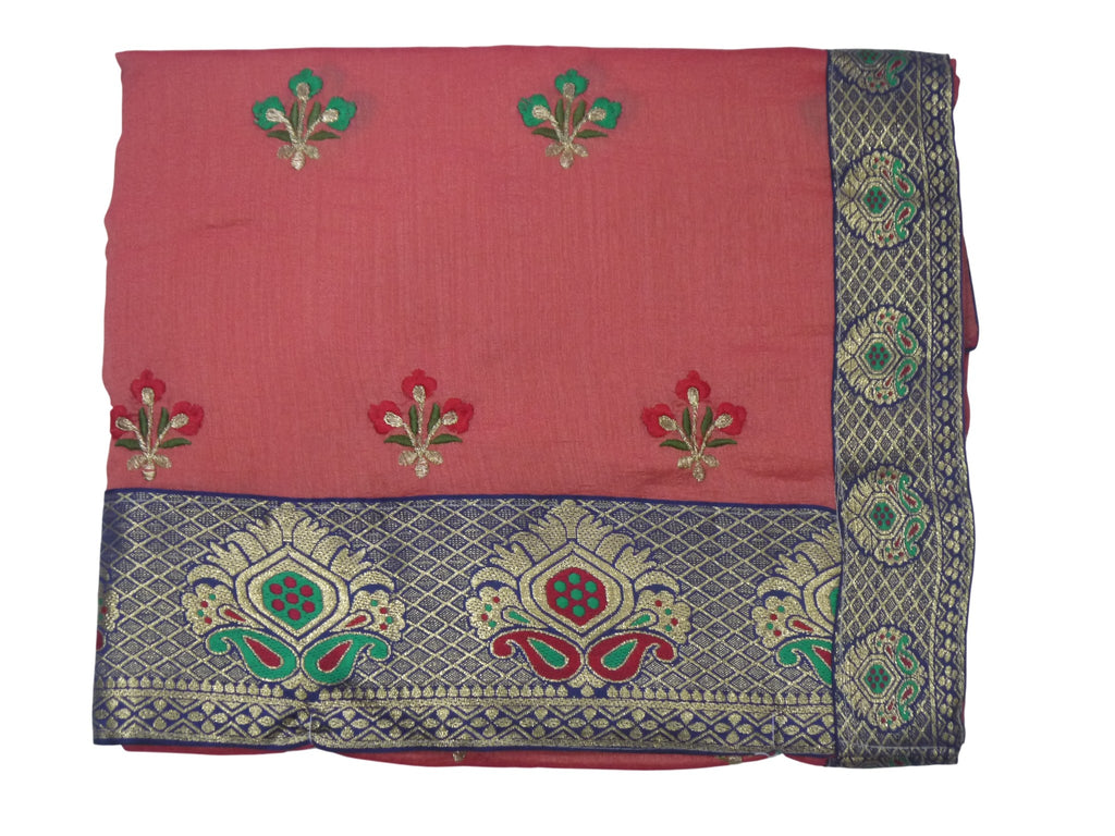 Fancy Silk Embroidery Work Saree