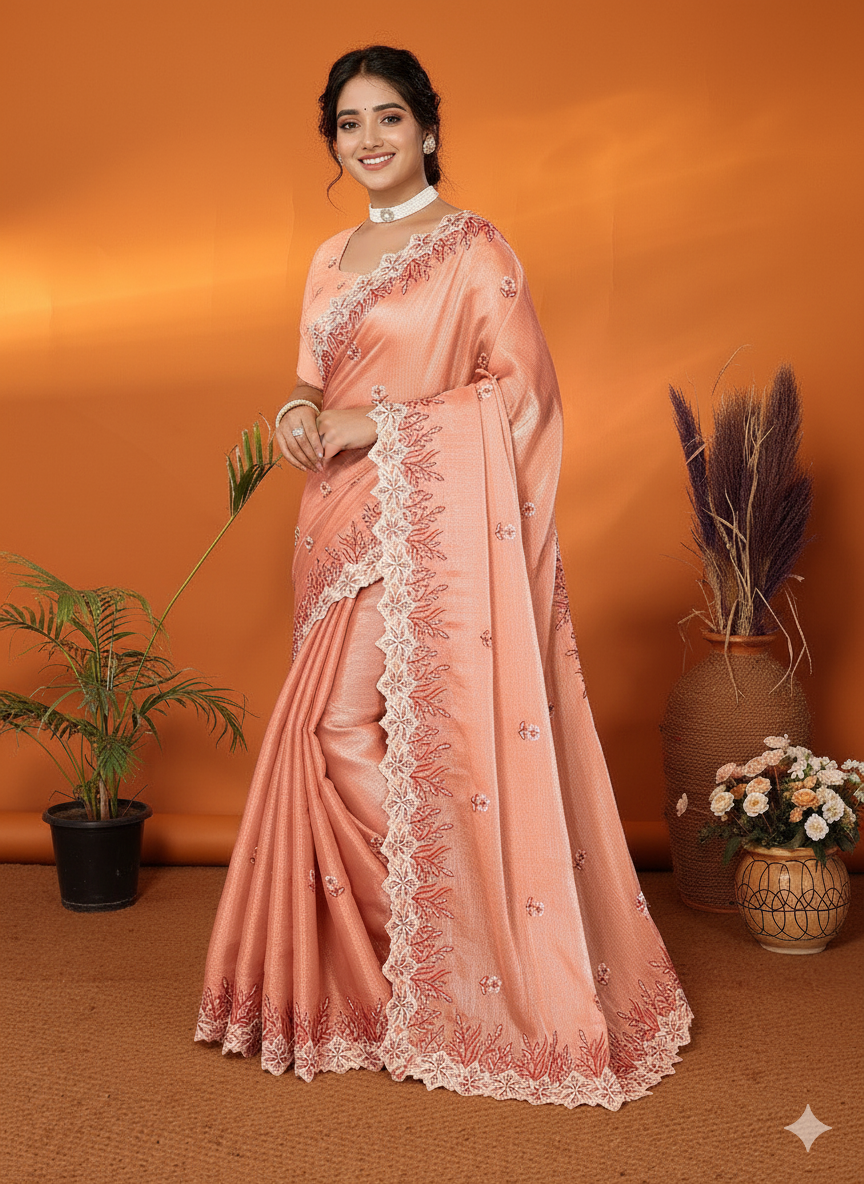 Embroidered Jimmy Choo Fancy Saree