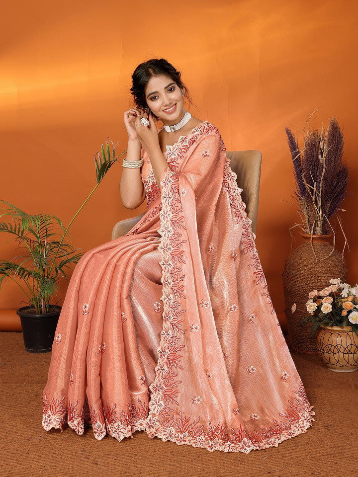 Embroidered Jimmy Choo Fancy Saree