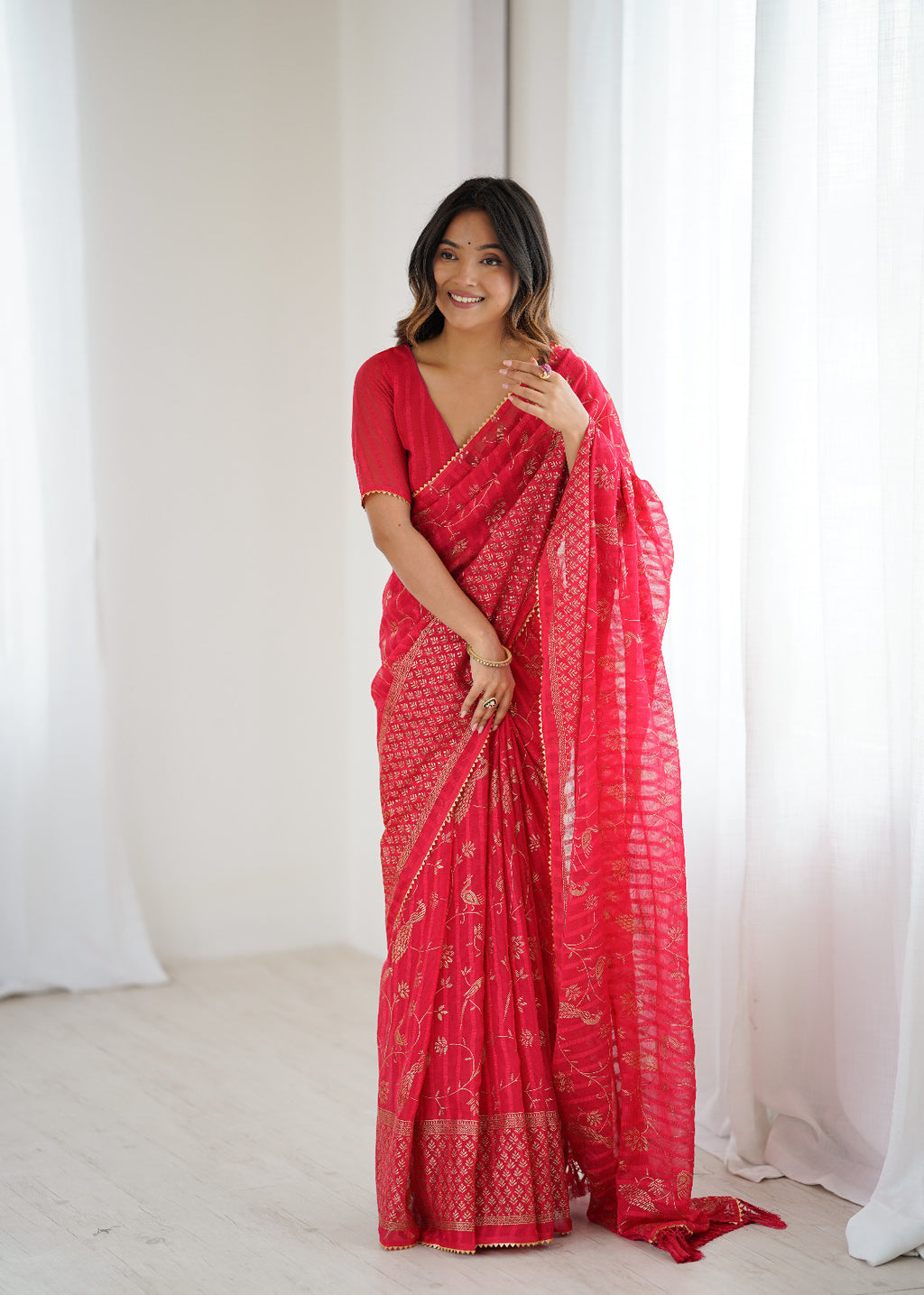 Designer Georgette Foil Printed Saree