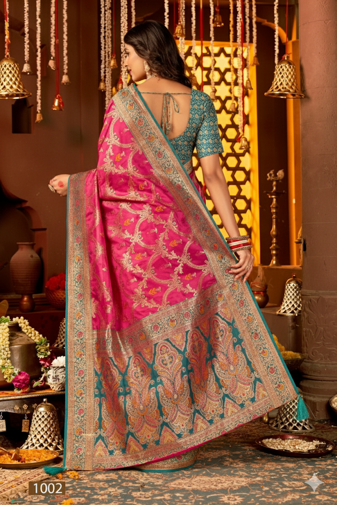 Satin Silk Saree with Swarovski Work