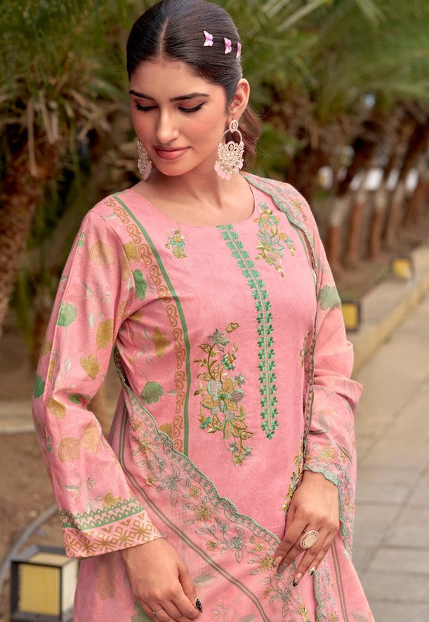 Lawn Cotton Print With Embroidery Dress Material