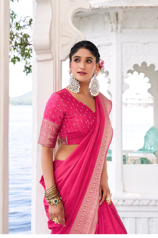 Chinon Zari Weaving Saree