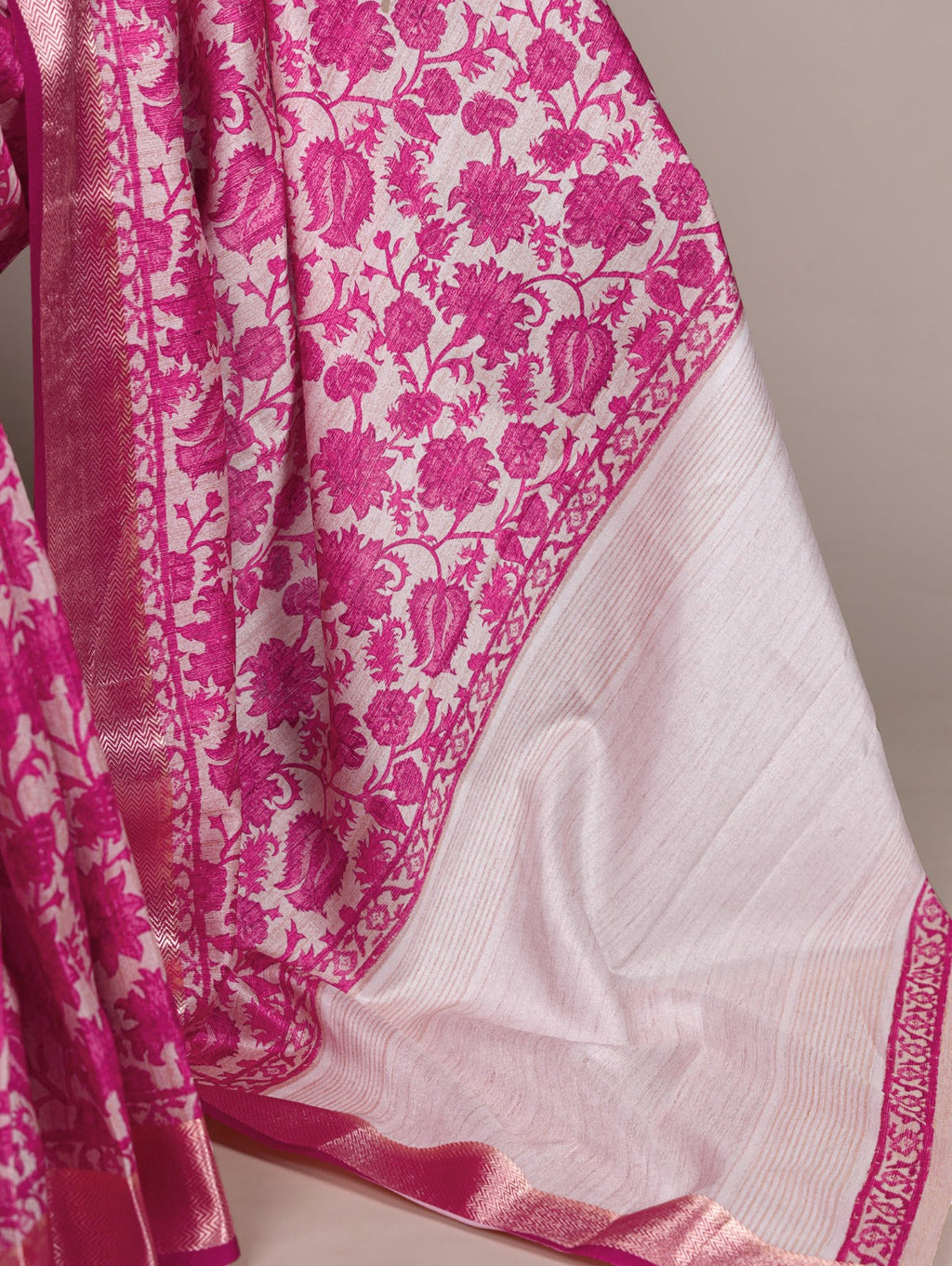 Designer Tussar Silk Printed Saree